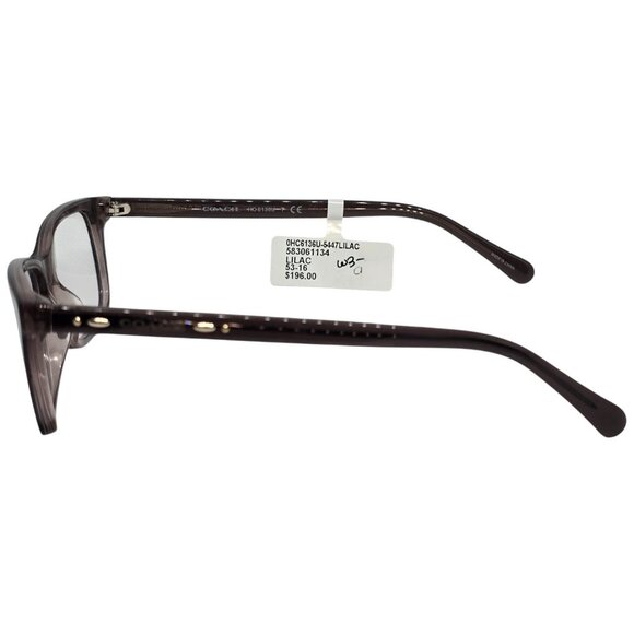Coach Womens Optical Eyeglasses HC6138U Black Tortoise Rectangular Frame 52mm - Picture 4 of 7